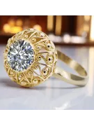 14K Жовте золото Циркон Каблучка Вінтаж стиль vrc059y